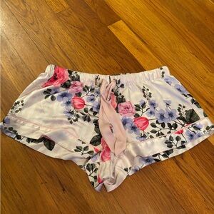 Victoria's Secret Floral Satin Pajama Shorts - Pink and Purple Small